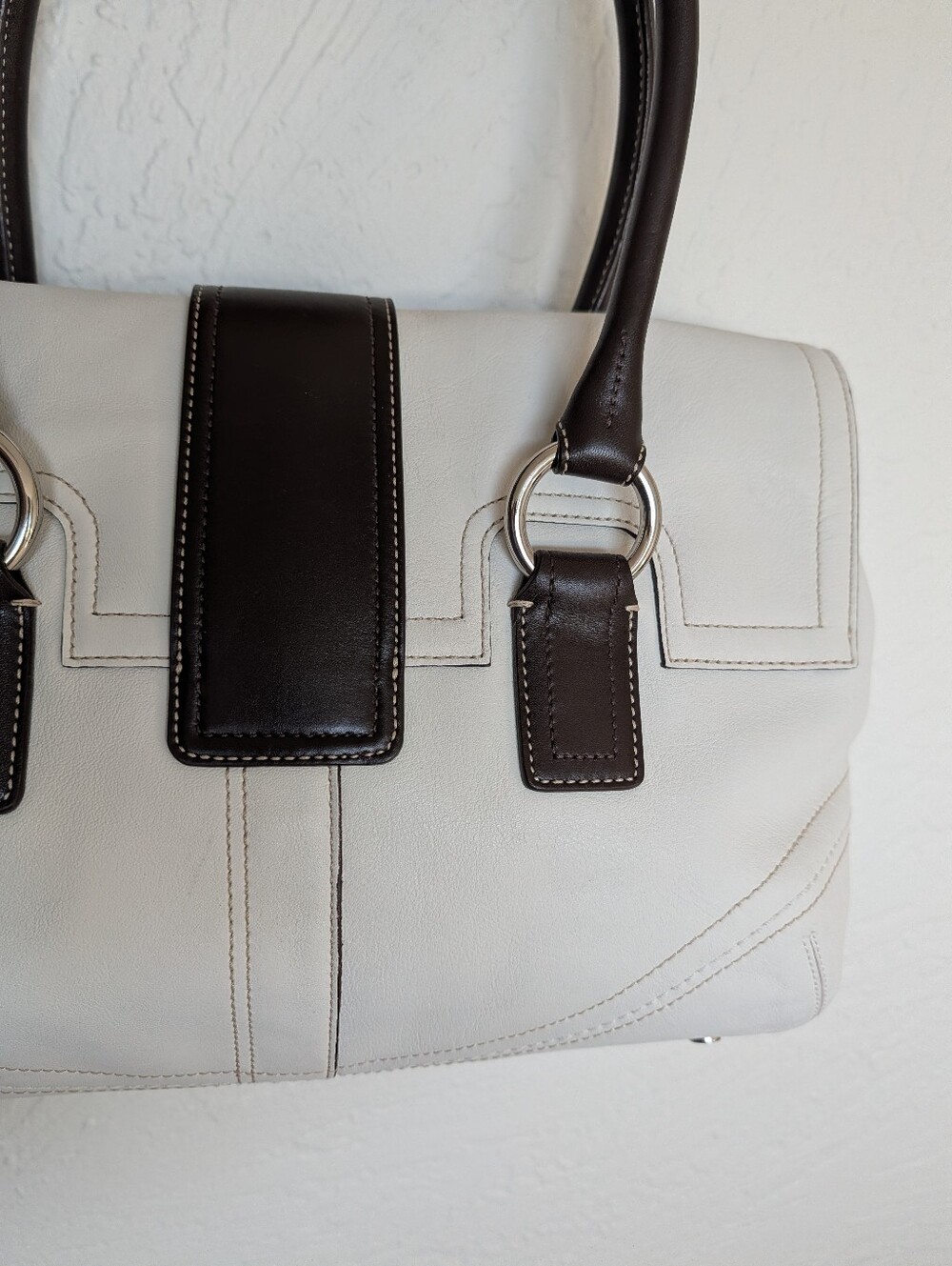 NWT! Coach Y2K '07 Soho Buckle Flap Satchel Purse & Wallet White Mahogany F10913 - Picture 5 of 16